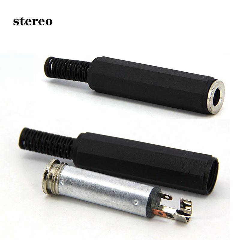 Audio mono/stereo Metal 6.35 mm 6.5  female 1/4 " socket 2 3 pole jack connector plug solder Welded adapter 6.35mm for KTV