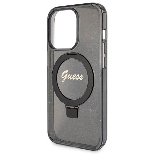 Guess Guhmp13Xhrsgsk Iphone 13 Pro Max 6.7 Czarny/Black Hardcase Ring Stand Script Glitter Magsafe