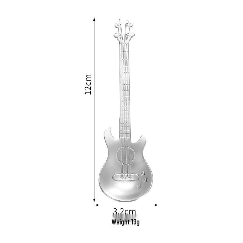 

Music-Themed Guitar Spoon, 304 Stainless Steel - Ideal for Coffee, Ice Bar, and Mug Stirring