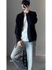 Men's Korean Style Stand Collar Double Zipper Knit Cardigan - Casual Loose Fit for Autumn and Winter