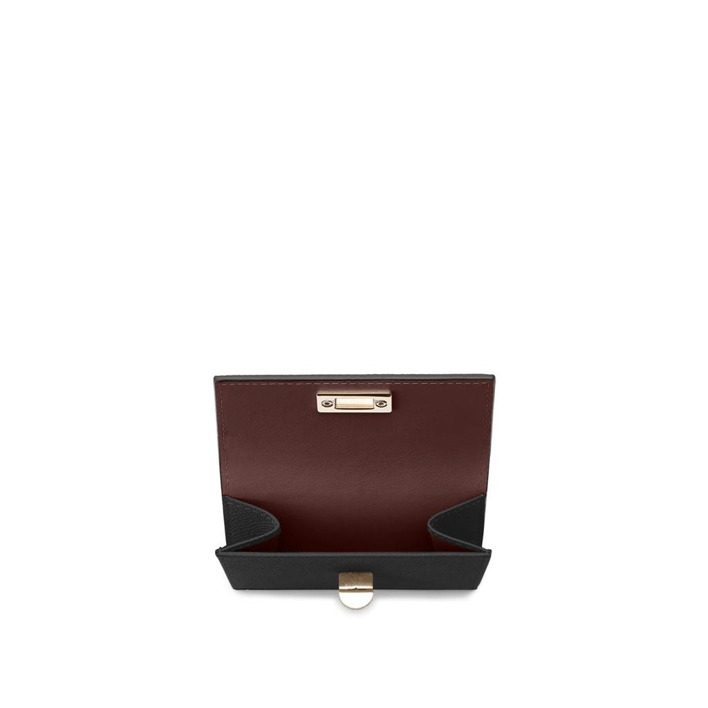 BONAVENTURA Vittoria Kleines Portemonnaie aus Nobile Leder (Schwarz x Bordeaux), Hergestellt aus echtem europäischen Leder, Perfektes Geschenk für Frauen (BWAN41-BKBX)