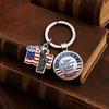 Pendentif Porte-clés, Porte-clés Double Pendentif Combiné, Porte-clés pour le 250e Anniversaire de la Fondation des États-Unis avec Anneau Métallique Épaissi