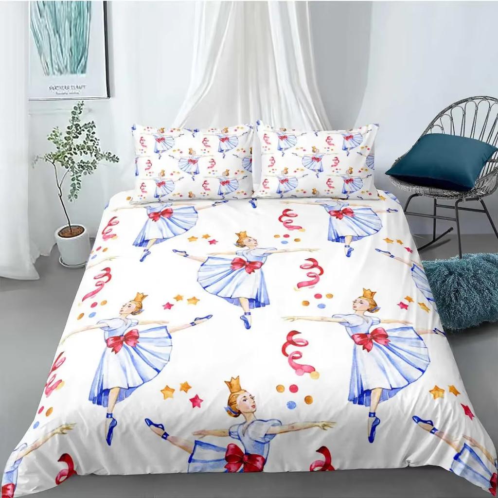 Ballet Girl Down Comforter Set Bedding Set 3-piece Duvet Cover Set
