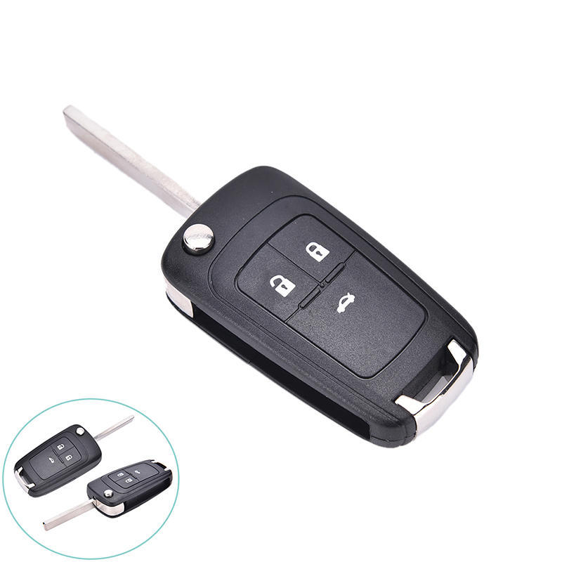 Lip Folding 3 Button Flip Remote Key Shell Case Cover Fob For Chevrolet Cruze