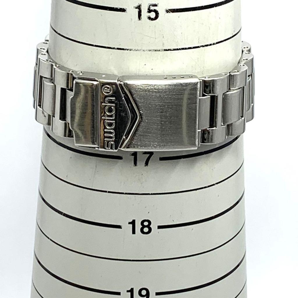 Used 824 Working Item Battery Replaced Swatch IRONY SWISS Men's Watch Quartz 3 Hand Silver Calendar Luminous Popular Rare