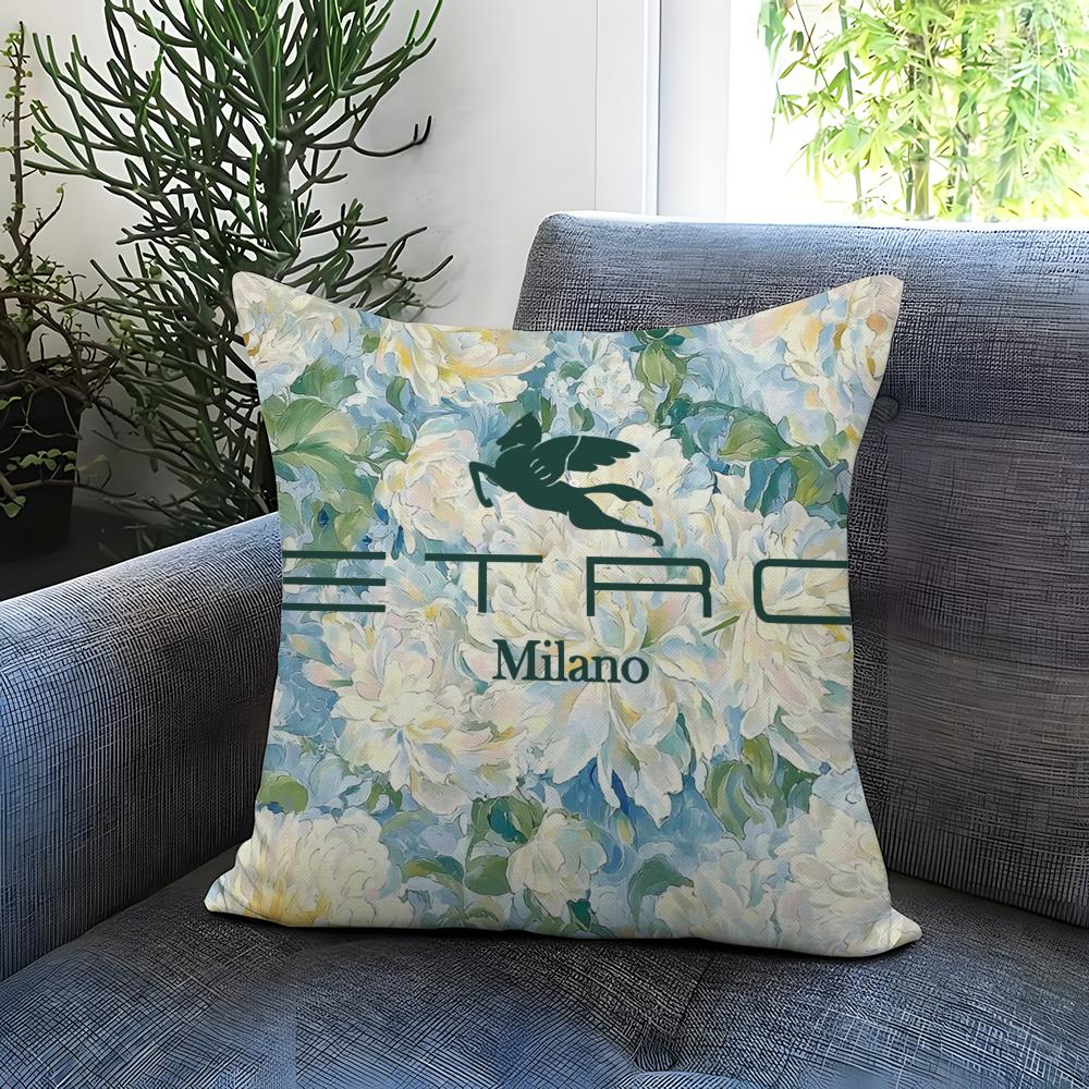 E-Etro Brand Cushion Cover Comfortable Reversible Pillow Cover Ideal for Car Sofa Bedroom & Beyond