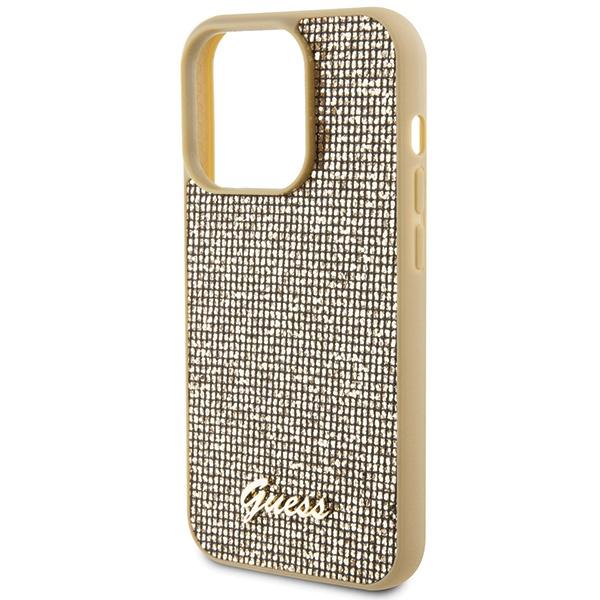 Guess Guhcp15Lpmsdgsd Iphone 15 Pro 6.1 Złoty/Gold Hardcase Disco Metal Script