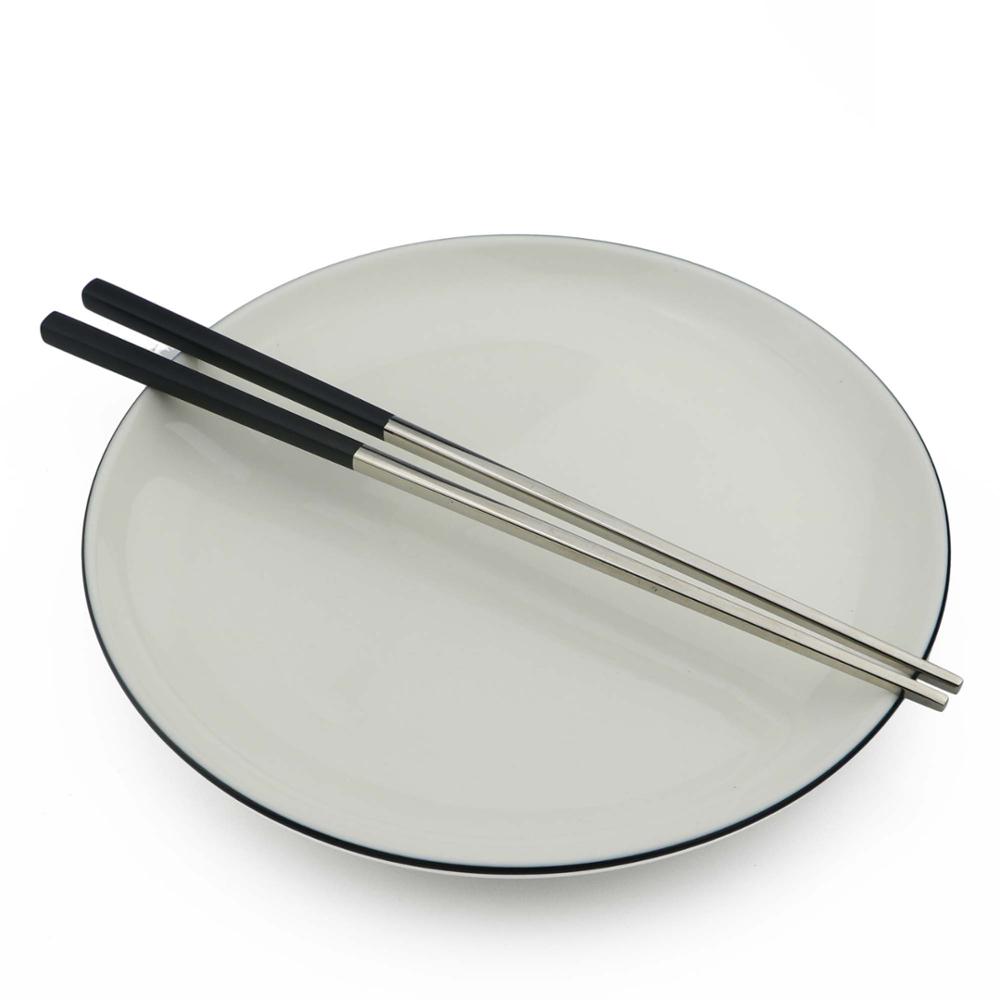Znovupoužitelné čtvercové hůlky 23,5 cm 304 Nerezová ocel Japonské zlato Růžové zlato Sushi Hashi Opakovaně použitelné barevné hůlky 1 pár
