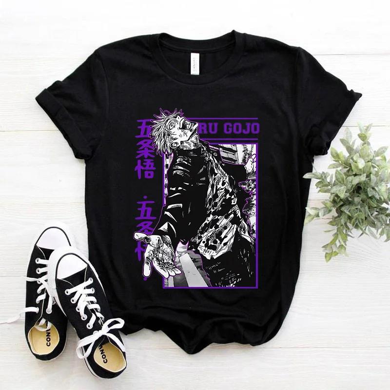 Summer Japanese Unisexga Gojo Satoru Cotton T-shirt Unisex Jujutsu Kaisen Anime T-shirt Unisex Harajuku Kawaii Short Sleeve T-shirt