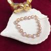 Women's Korean Freshwater Pearl Bracelet, 8-9mm Irregular Beads, Pull-String, Versatile Hand Jewelry.