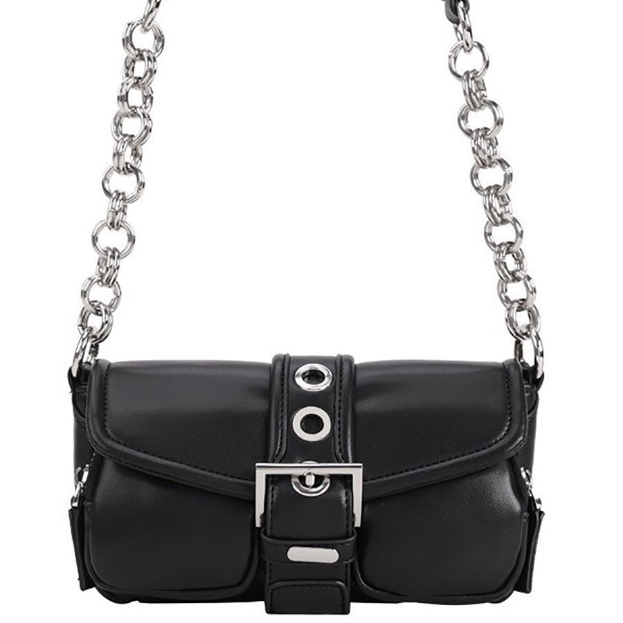 Torba Niszowa, Mini Retro Okrągła Torba Podpachowa na Łańcuszku, Bagietka, Mała Torba Crossbody