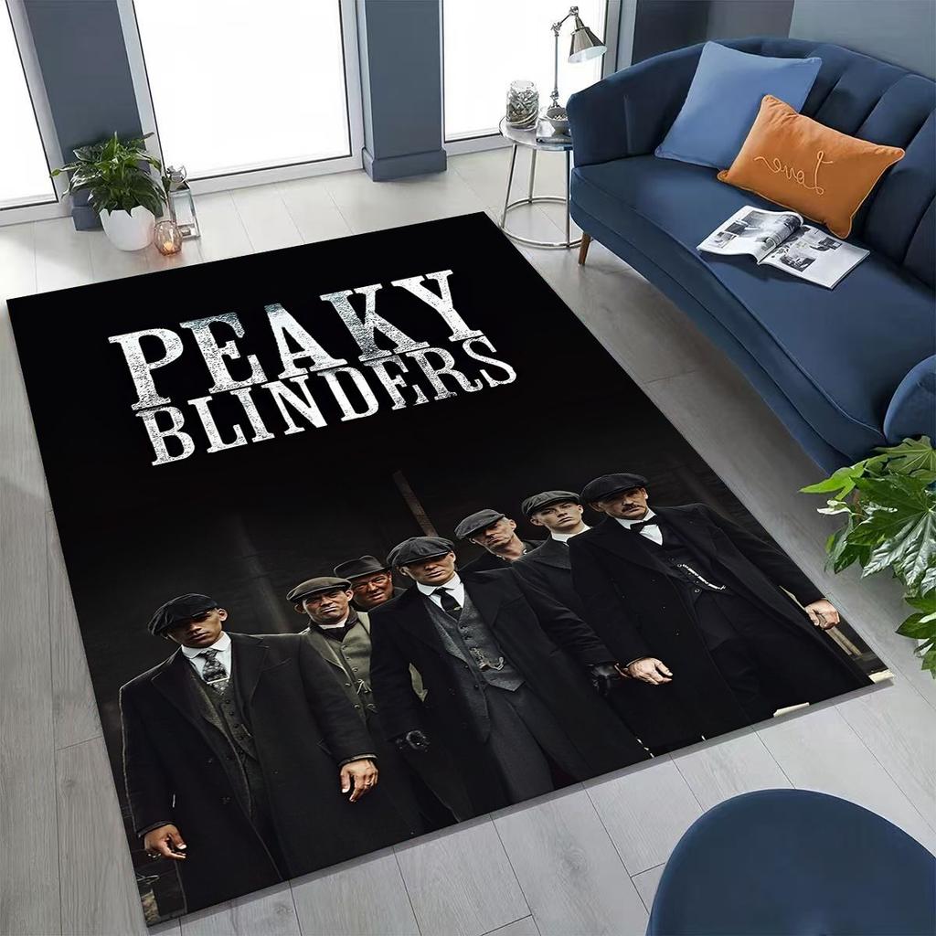 3D Tommy Shelby P-Peaky B-Blinders Kunst Teppich für Schlafzimmer Wohnzimmer Sofa Zuhause Fußmatte Dekor, Große Kinder Rutschfeste Bodenmatte