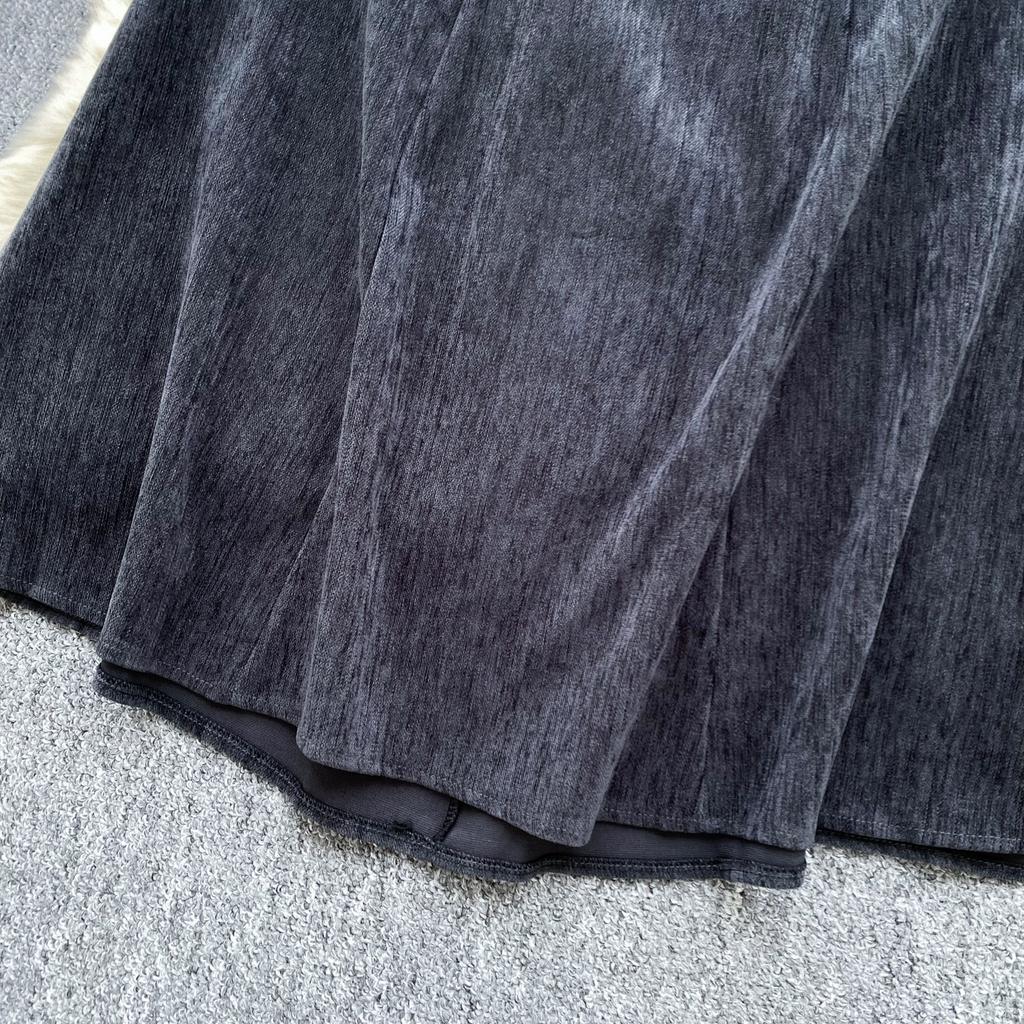 Toamnă Iarnă Anglia Stil Vintage Femei Rochii Midi Lungi din Catifea Cord cu Bretele Spaghetti