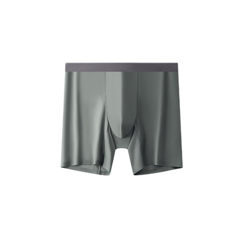 Men's Plus Size Seamless Ice Silk Boxer Briefs - Anti-Chafe, Antibacterial for Running & Fitness
