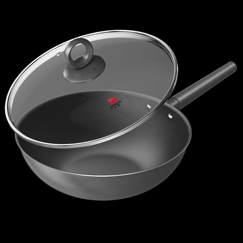 Sanhe LC32S1 32cm No-Coating Non-Stick Titanium Wok