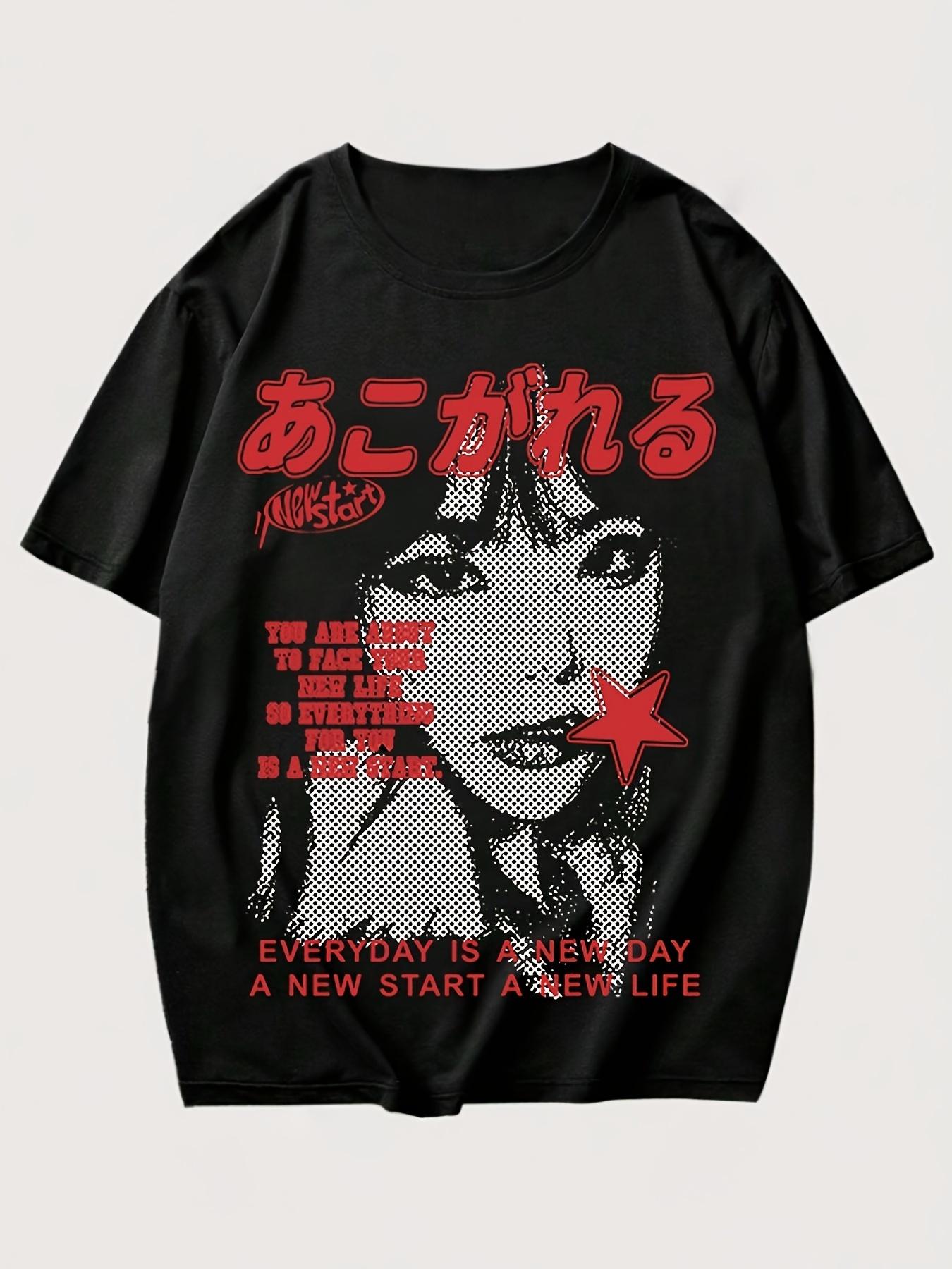 

Y2K Classic Gothic Style Short Sleeve Printed Cotton Crew Neck T-Shirt Harajuku Sports Streetwear Vintage Top Unisex 4XL