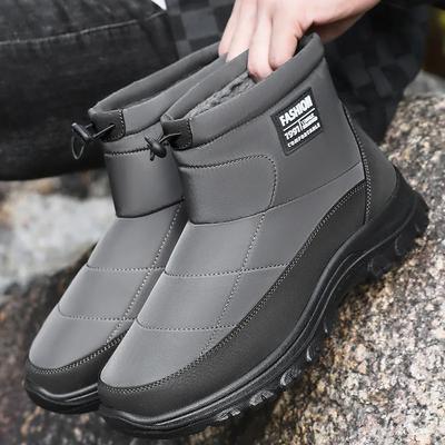 Mode Herren Schneestiefel Bequem Wasserdicht Elastisches Band Schuhe Paar Weiches Fell Plateau-Stiefel Damen Plüsch Warme Keilschuhe 2025