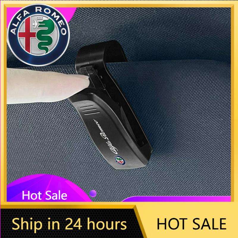 Car Stickers For Alfa Romeo Sunglasses Clip Auto Sun Visor Car Glasses Case Card Ticket Pen Holder For Alfa Romeo 159 Giulietta