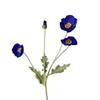 Artificial Poppy Flower - 4 Head Silk Flocked Floral Decoration & Photography Prop