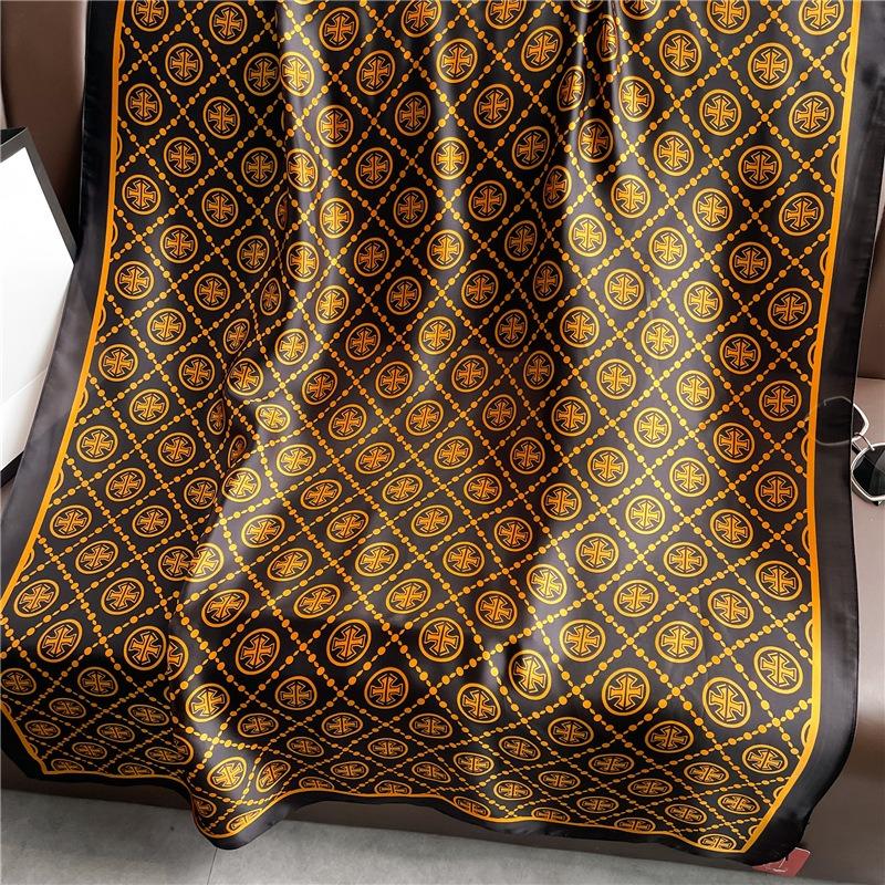 Fashion plaid luxury scarf women's goods new silk scarf long large size travel shawl sun protection