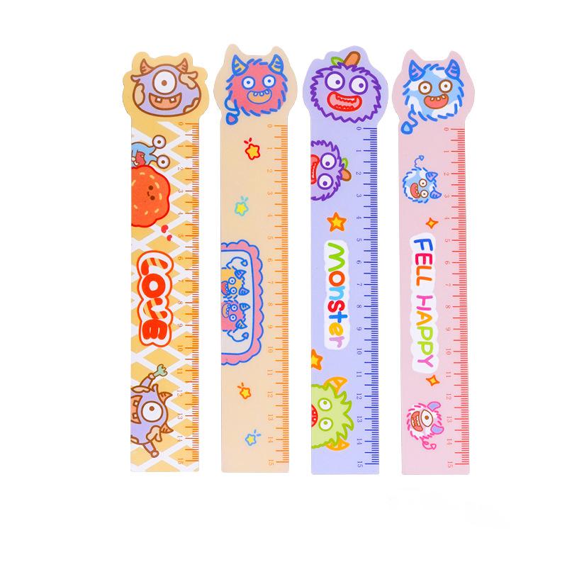 4 Piece Candy Color Animals Kawaii Stationery Cartoon Drawing Office School Kitten Straight Plastic Ruler