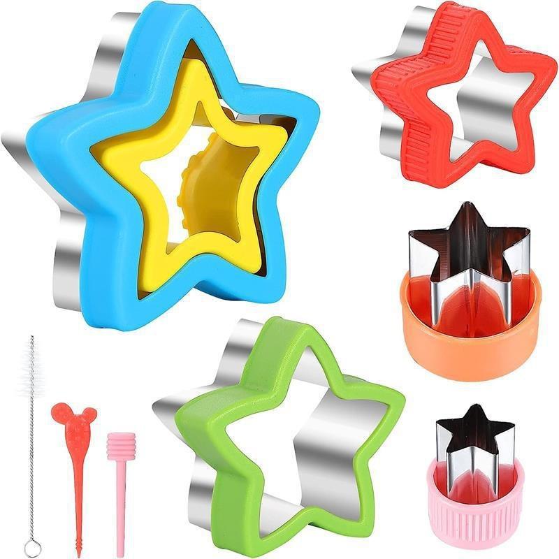 Cross Border 12 Piece Sandwich Fruit Cut Heart Shaped Bread Toast Embossing Baking Cookie Molds