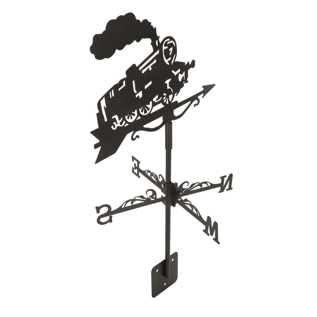 Vintage Design Black Metal Weather Vane, Wind Direction Indicator for Home Garden Decor