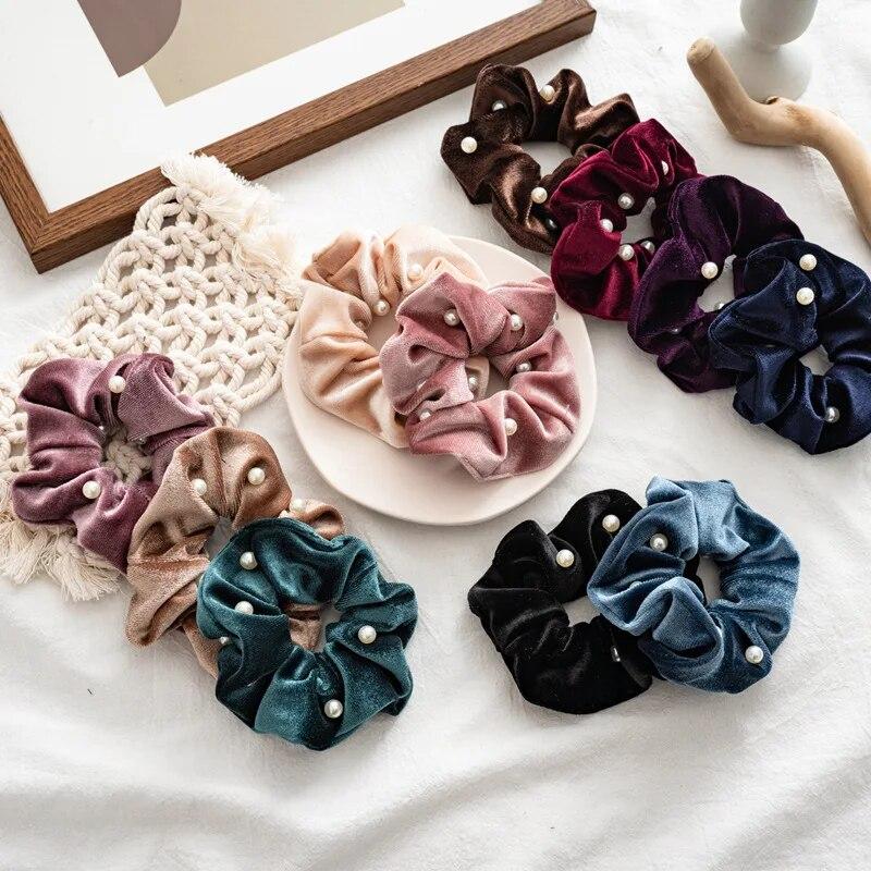 Bohemia Star Large Hair Rings Scrunchies Vintage Flocked Elastic Hairband Trendy Hair Ropes Headbands Hair Accessories For Women Headwear