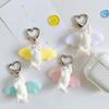 Kawaii Flocked Cute Angel Cat Keychain Pendant Phone Hanging Bag Charm Decor Accessories Girl Gifts