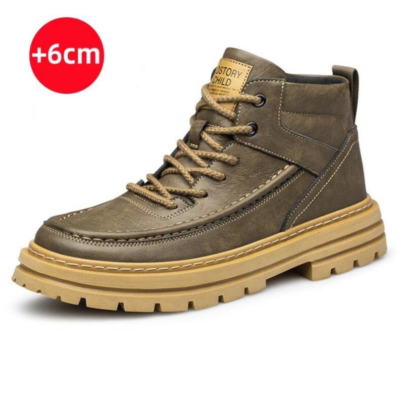 Designer Brand Men's Elevated Shoes Personalized Genuine Leather Boots Men's Outdoor Work Wear Boots Winter High Top Shoes