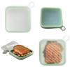Silicone Sandwich Toast Case Leakproof Soft Sealed Lunch Box Reusable Foldable Lunch Box for Outdoor Picnic
