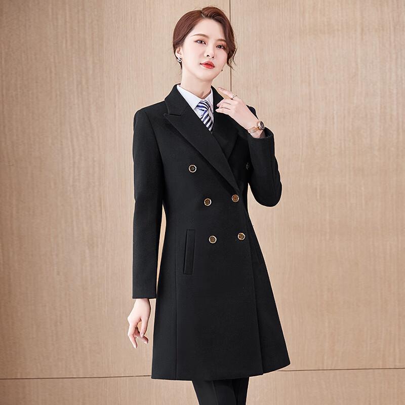 Unisex Professional Mid-Length Wool Blend Work Coat