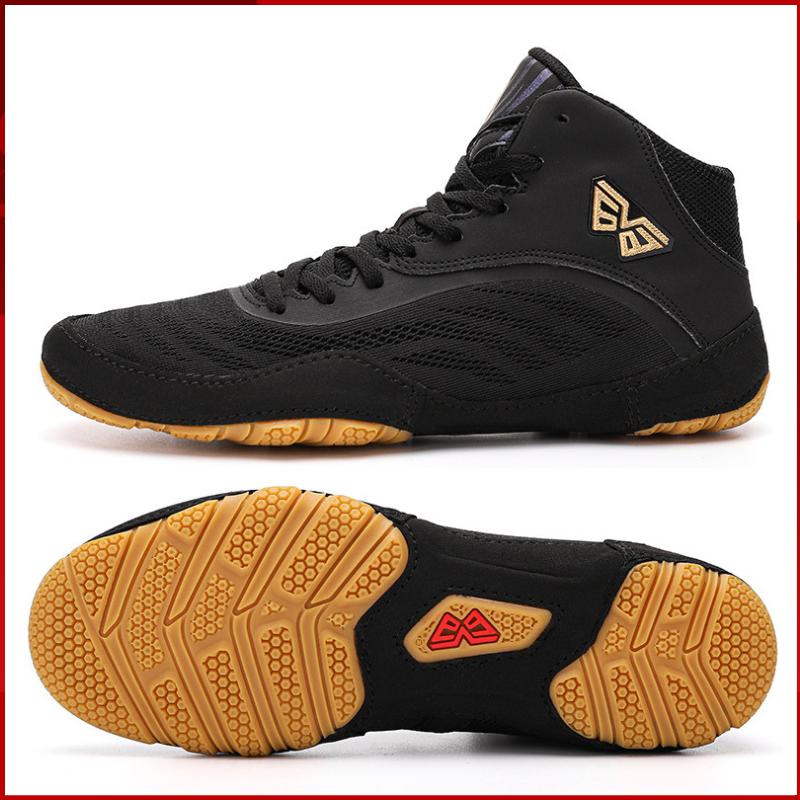 Scarpe Professionali da Pugilato Unisex Taglio Medio 2025 Taglia 39-46 Scarpe Sportive Sambo Scarpa da Wrestling Nera Scarpe da Arti Marziali