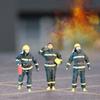 1/64 Scale Firefighter Model Miniature Model Tiny People Model for Building Diorama DIY Scene Photography Props Decoration