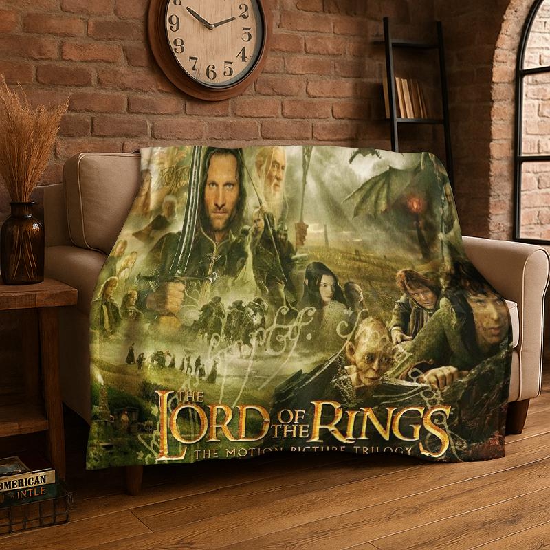 Classic L-Lord of The Rings H-Hobbit Flannel Blanket Soft Warm Throw Blanket for Bedroom Living Room Bed Travel Camping Picnic