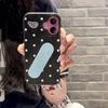 Korean Polka Dot Wings Band-Aid Bracket for iPhone16/17Pro Mobile Phone Case 14 Matte 15 Girl 13