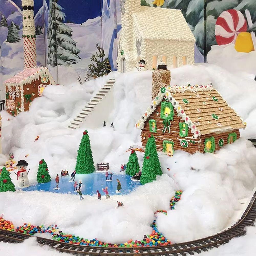 Fluffy Fake Snow Blanket Soft Cotton Artificial Snow Blanket Snow Roll Christmas