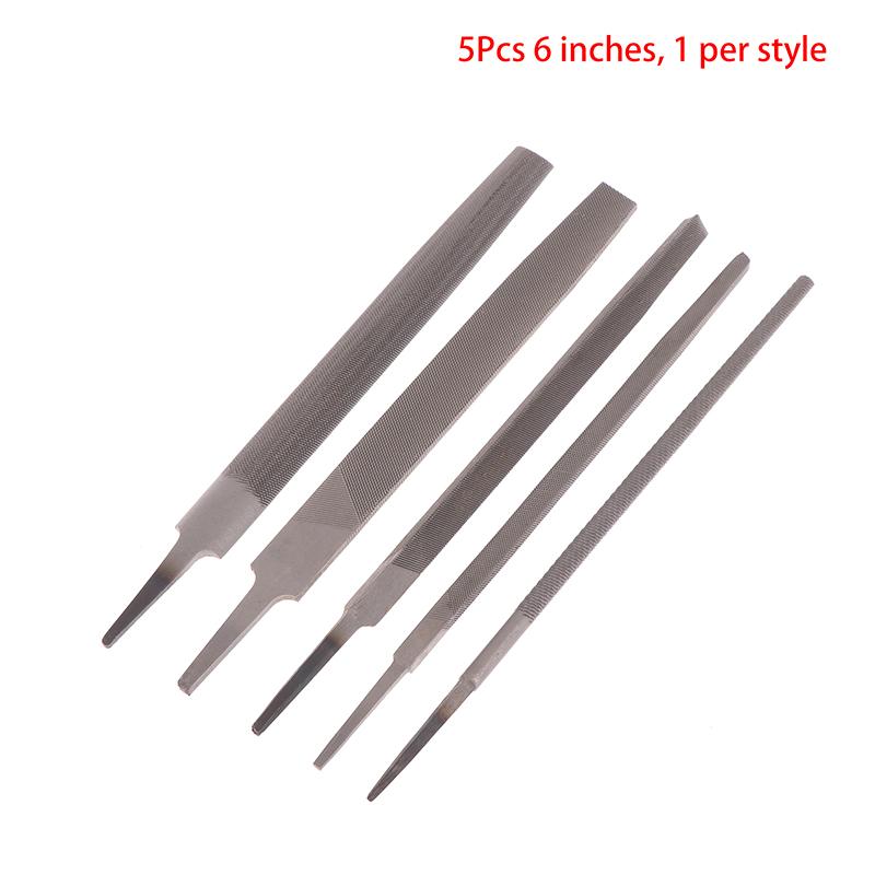 1/5Pcs 6 Inch Steel Files Set Flat/Round/Half Round/Triangle/Square For Metalworking Woodworking Steel Rasp File Flat
