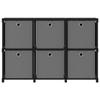 VidaXL Étagère d'affichage 6 cubes et boîtes Noir 103x30x72,5 cm Tissu
