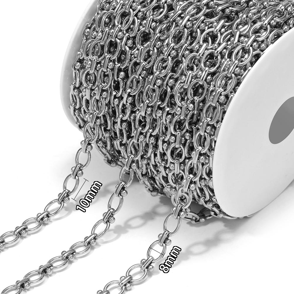 1 Meter Stainless Steel Oval Handmade Punk Chains DIY Hip Hop Men Necklaces Findings Bracelets Supplies Jewelry Earrings Making