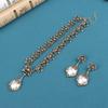 1 Set Mittelalter Vintage Luxus Anzug Ohrringe Zirkon Blumen Anhänger Perle Retro Halskette Schmuck Geschenk Für Frauen Schmuckstück