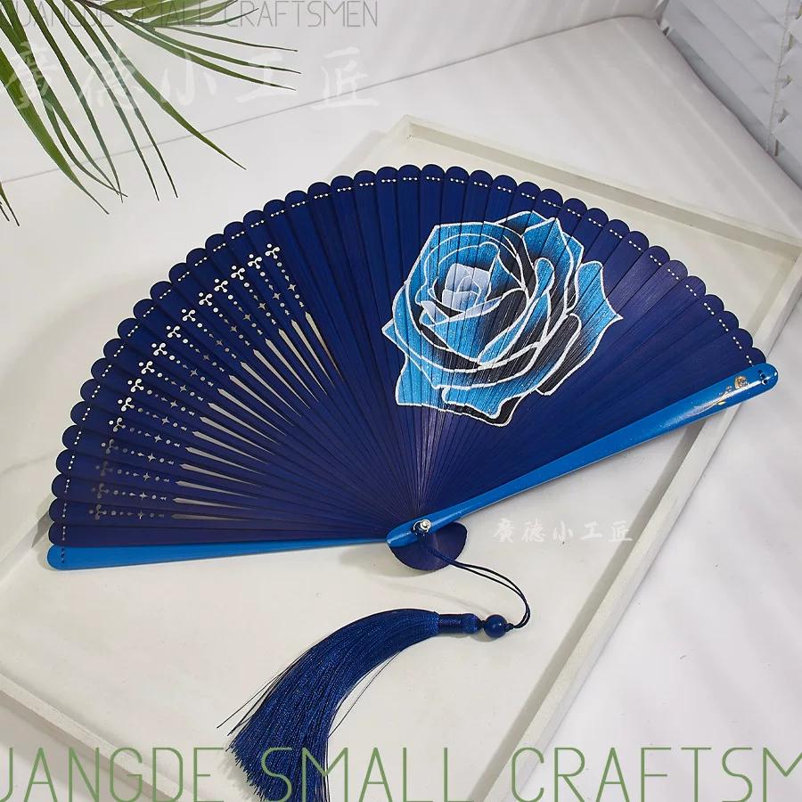 All-Bamboo Folding Fan, New Chinese Style, Mini Fan, Traditional Style, Small Folding Fan for Cheongsam, Retro Portable Folding Fan for Women
