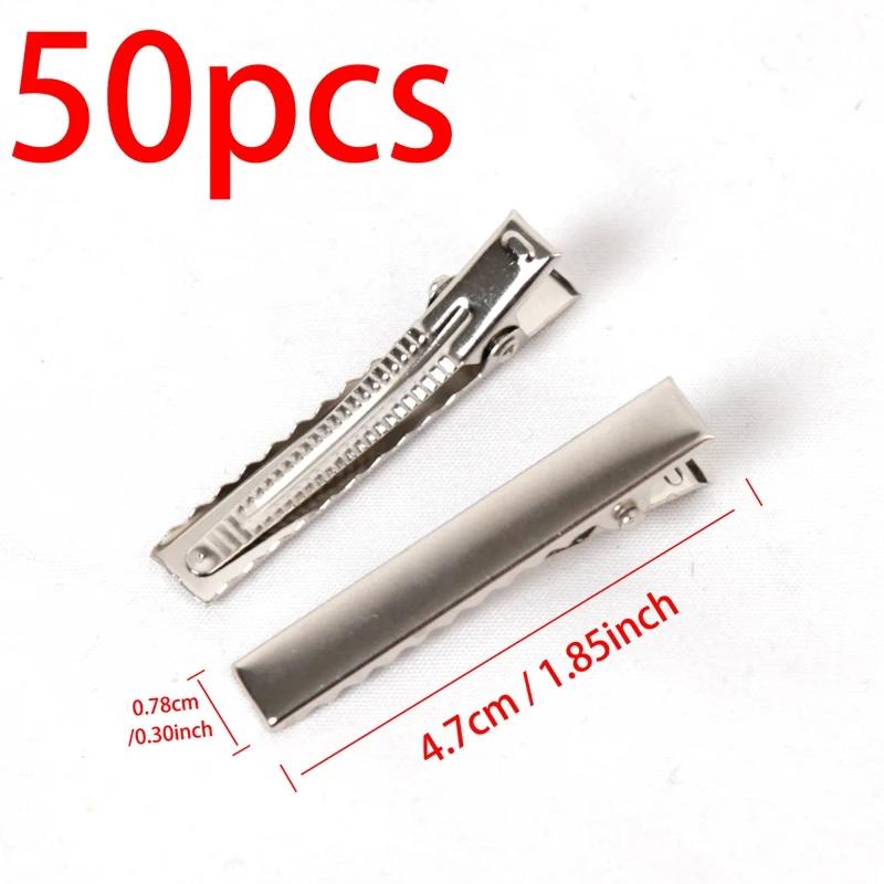 50Pcs Hair Alligator Metal Hair Clips Duckbill Blank Setting Base DIY Hairpins Barrette Ornament Hair Styling Tool Accessories