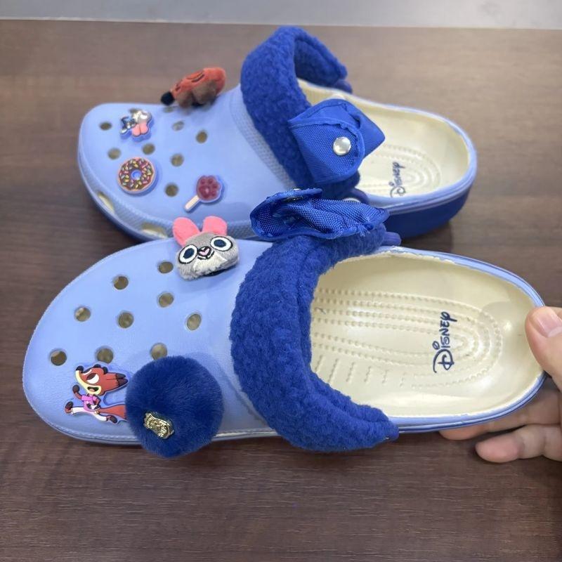 New  Zootopia 2 Hole Sandals Nick Wilde Judy Kawaii Home Beach Slippers Adult Couple Shoes Summer Slippers.