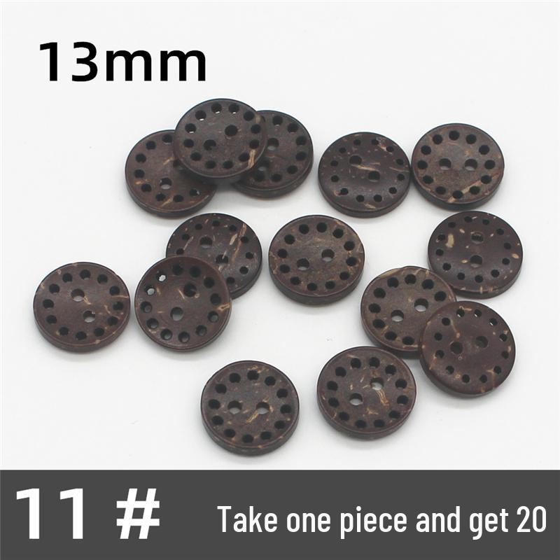 Natural Retro Coconut Shell Round Buttons for Children's Clothing