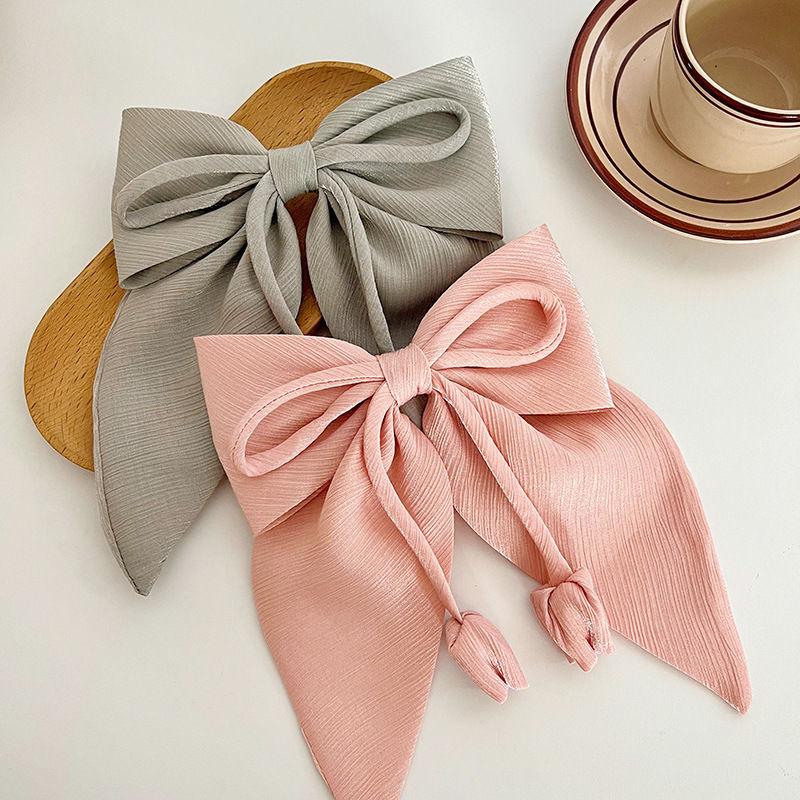 

Элегантные женские однотонные заколки с бантом для волос, тюльпан, лента, аксессуар, мода