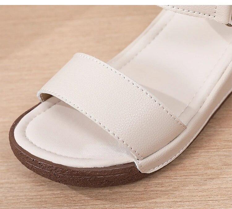 Damer Lett Kilehæler Sandaler 2023 Sommer Nye Sandaler Damer Plattform Lær Elegante Kilesandaler Sandalias Mujer