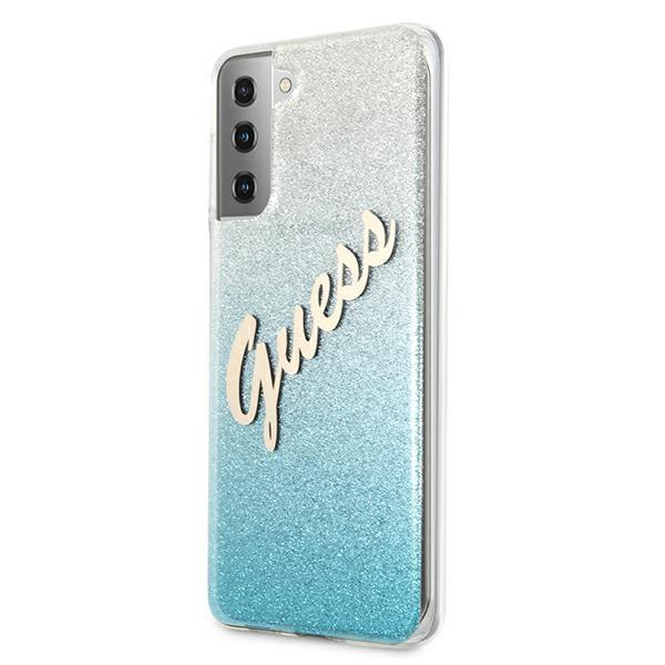 Guess Guhcs21Mpcuglsbl S21+ G996Niebieski/Blue Hardcase Glitter Gradient Script