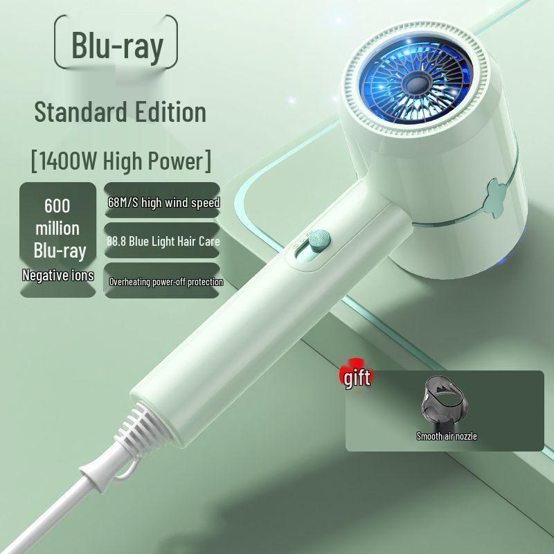 High-Speed Low-Noise Negative Ion Hair Dryer for Quick Drying 1400W Fast Dry with Nozzle