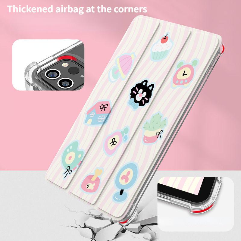Für iPad 2021 9. 10.2 Hülle Süßes Tiermuster iPad Tri-fold Hülle für iPad 2022 10. 10.9 Air4 Air5 10.9 mit Bleistifthalter